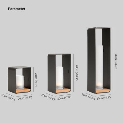 Ray Minimalist Cuboid Candle Outdoor Floor Lamp Garden - Neutral Decor