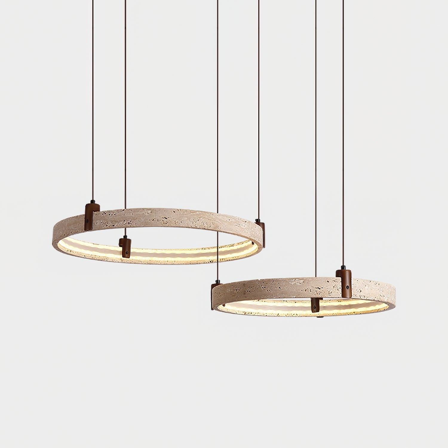 Celestial Orbit Travertine Ring Chandelier