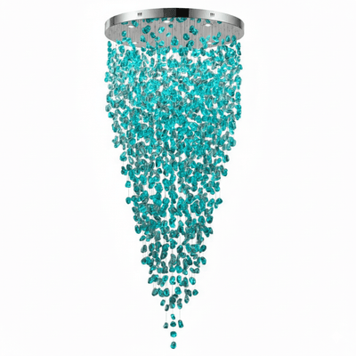 Polychrome Mineral Quartz Cascade Chandelier