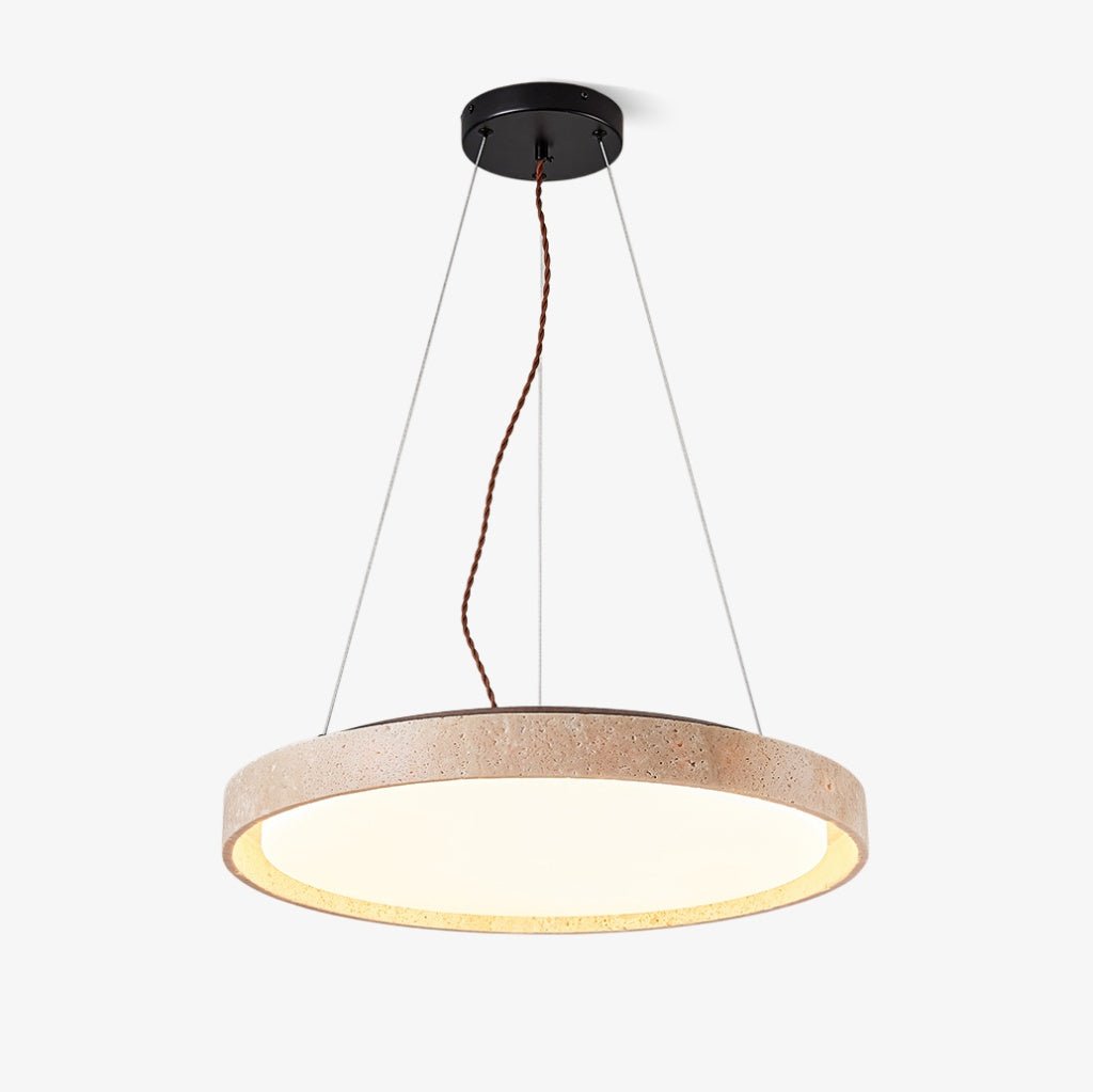 Seranena Travertine Circle LED Pendant Light