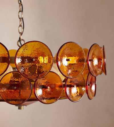 Eirinena Chandelier Murano Glass Disc Vintage