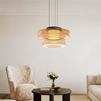 Valentina Glass Pendant Light Multi-tiered Structure - Neutral Decor