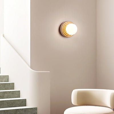 Valuella Travertine Globe Wall Lamp / Ceiling Light