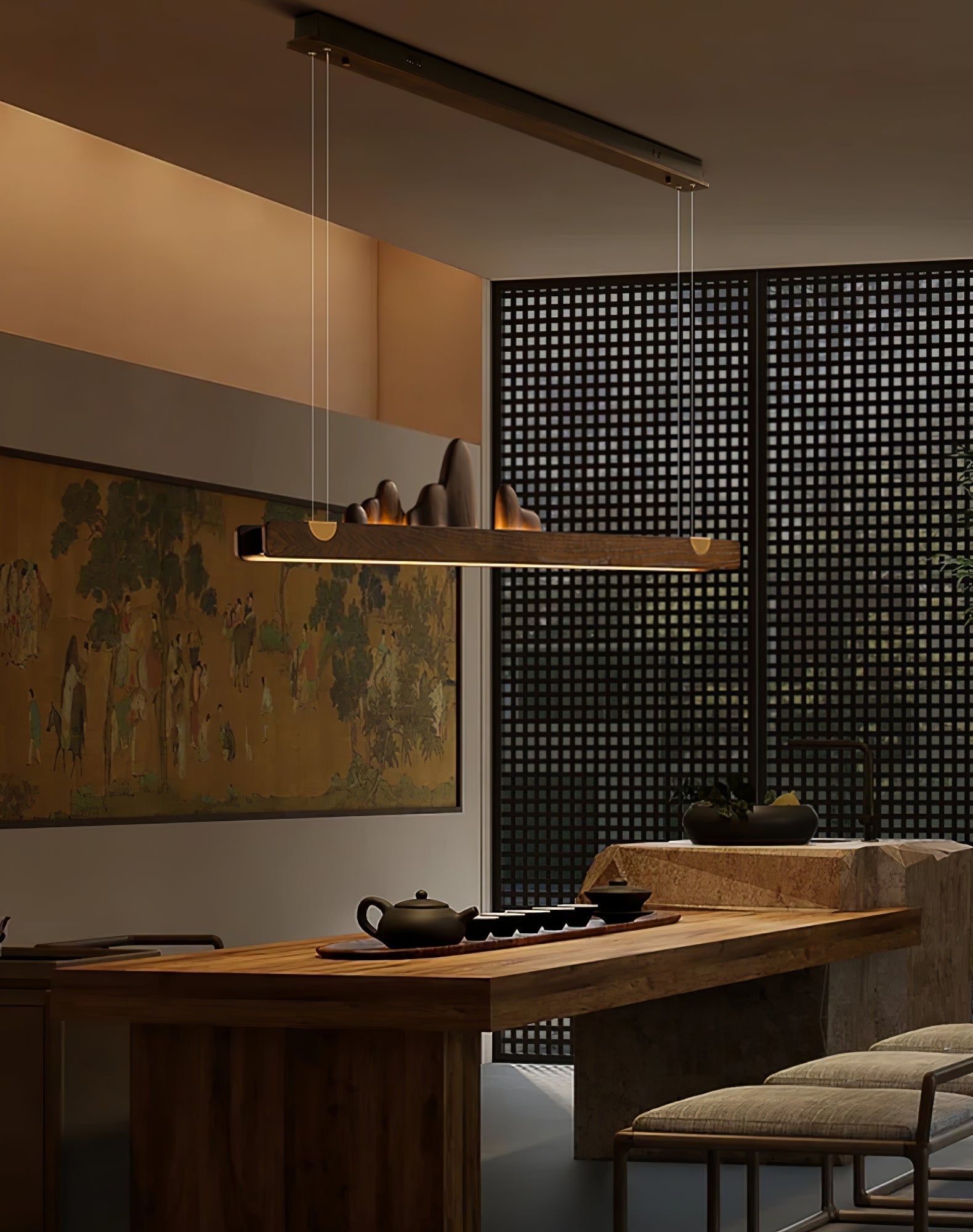 Elvaaine Modern Wood Pendant Light