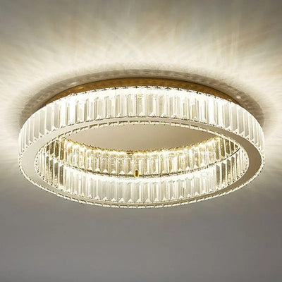Kristy Modern Art Deco Circle Crystal Flush Mount Ceiling Light - Neutral Decor