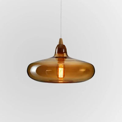 Valentina Modern Art Amber Pendant Light Glass Bedroom - Neutral Decor