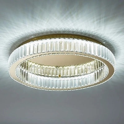 Kristy Modern Art Deco Circle Crystal Flush Mount Ceiling Light - Neutral Decor