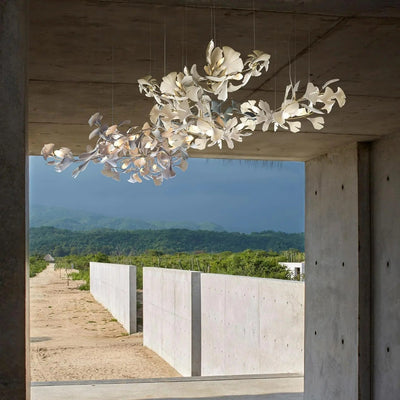 Olivia CeraFall Modern Art Deco Organic Chandelier Ceramics - Neutral Decor
