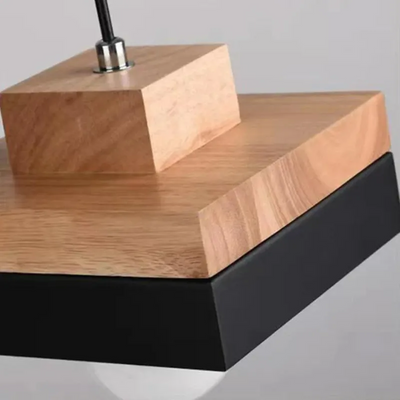 Valentina Modern Square Round Pendant Light Wood Living Room - Neutral Decor