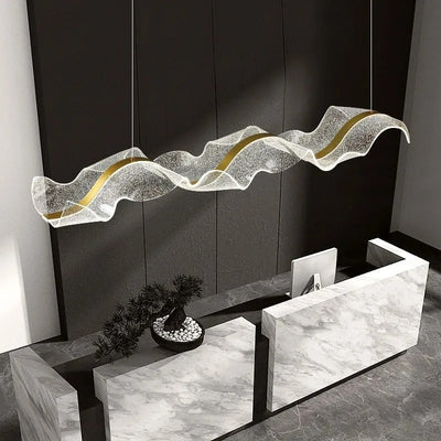 Kristy Pendant Light Designer Wave Acrylic Dining Room - Neutral Decor