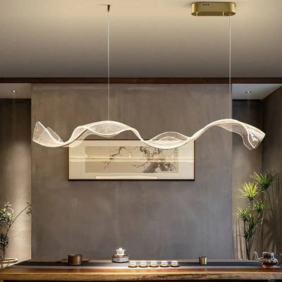 Kristy Pendant Light Designer Wave Acrylic Dining Room - Neutral Decor