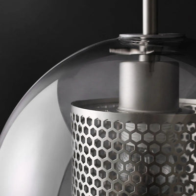 Arisha Golden Pendant Light, /Glass, Globe/Cylindric - Neutral Decor