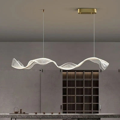 Kristy Pendant Light Designer Wave Acrylic Dining Room - Neutral Decor