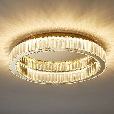 Kristy Modern Art Deco Circle Crystal Flush Mount Ceiling Light - Neutral Decor