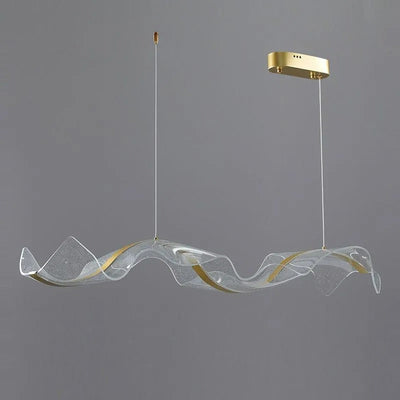 Kristy Pendant Light Designer Wave Acrylic Dining Room - Neutral Decor