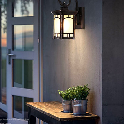 Sacha Vintage Striped Modern Glass Outdoor Wall Lights