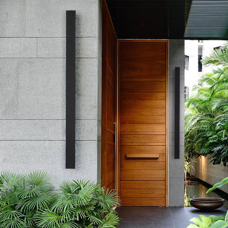 Fier Long Strip Modern Iron Outdoor Wall Lights