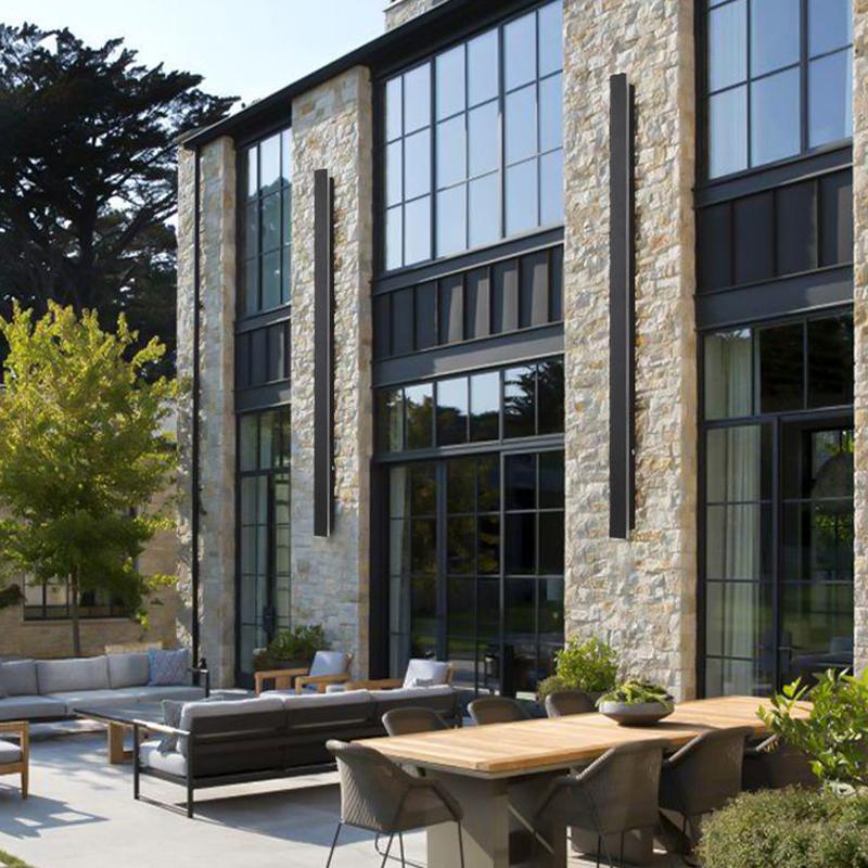 Fier Long Strip Modern Iron Outdoor Wall Lights