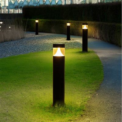 Fara Round Modern Metal Outdoor Post Light
