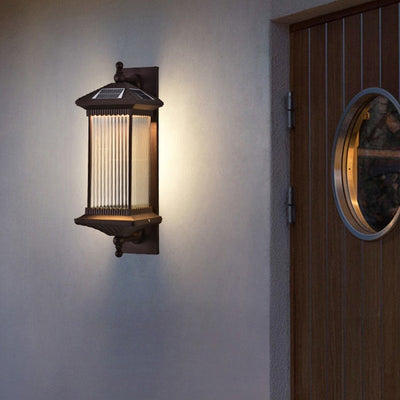 Pein Vintage Striped LED Retro Glass Outdoor Wall Lights