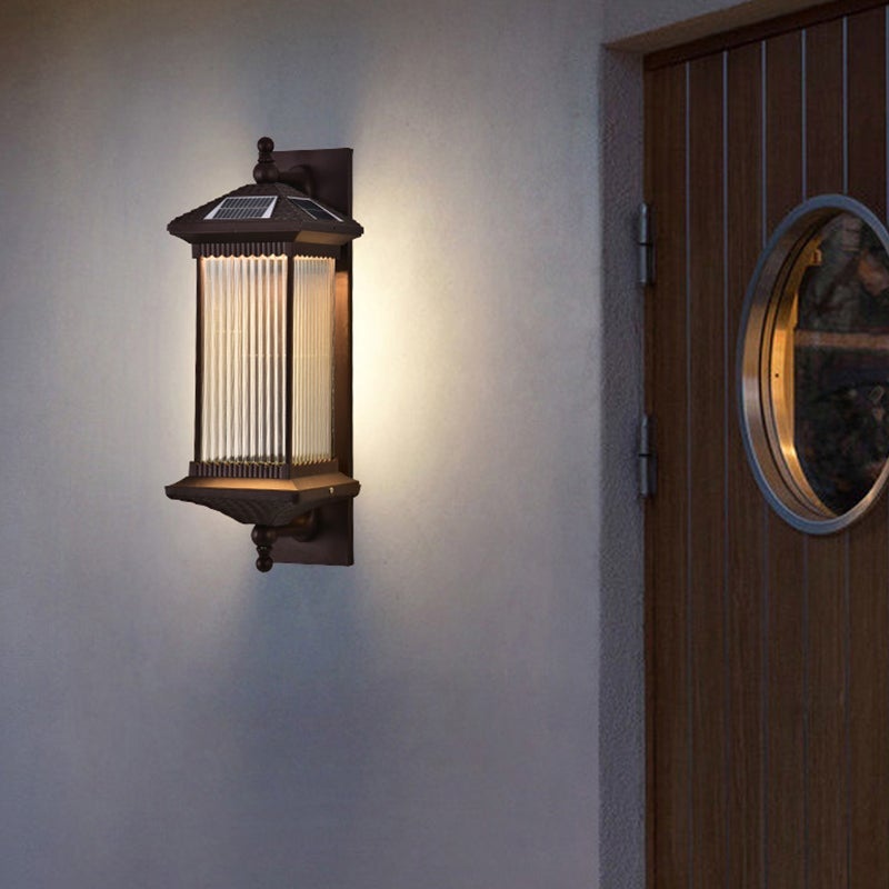 Pein Vintage Striped LED Retro Glass Outdoor Wall Lights