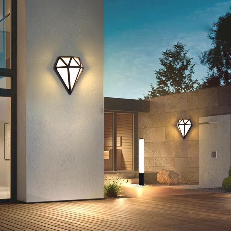 Rhombus Diamonds LED Aluminum Outdoor Wall Porch Lights