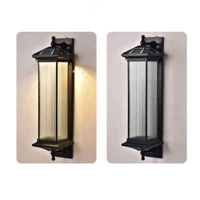 Pein Vintage Striped LED Retro Glass Outdoor Wall Lights