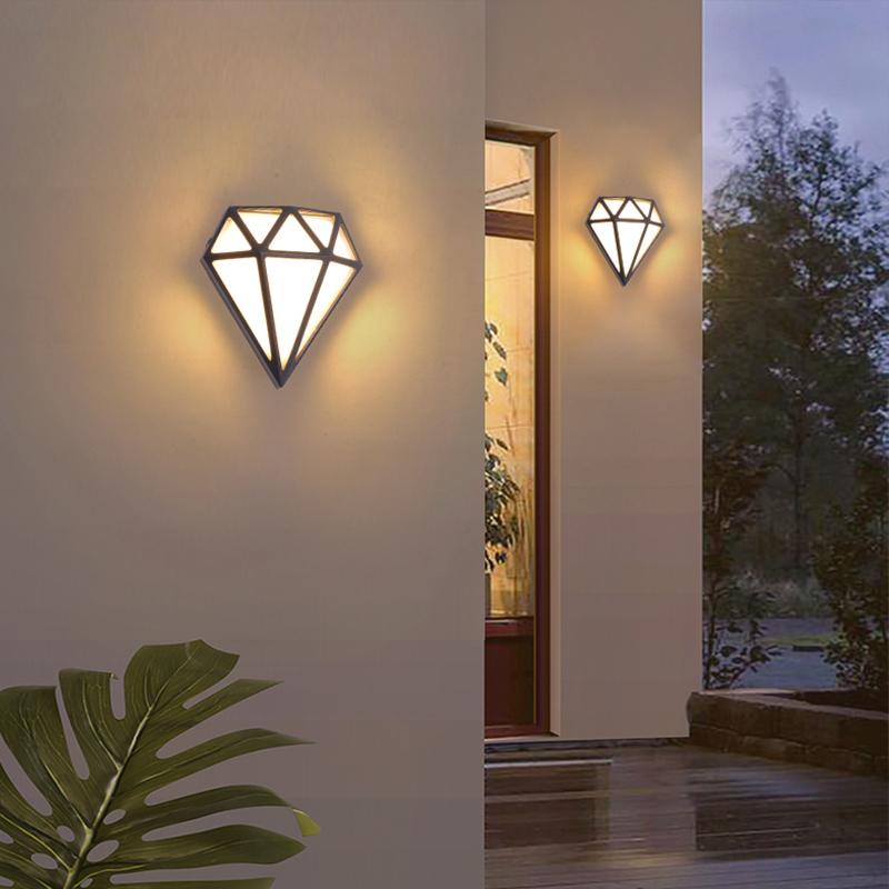 Rhombus Diamonds LED Aluminum Outdoor Wall Porch Lights