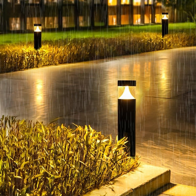 Fara Round Modern Metal Outdoor Post Light