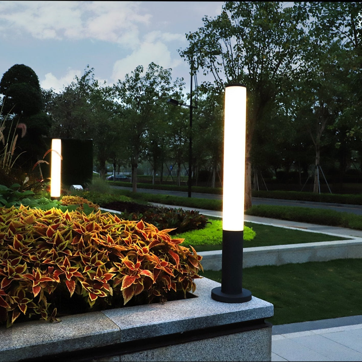 Joclyn Slender Cylindrical Aluminum Outdoor Pathway Bollard Light