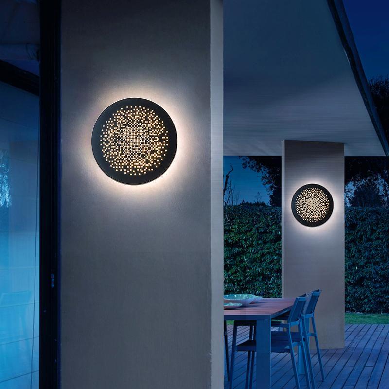 Olga Unique Circular Metal Outdoor Wall Lights