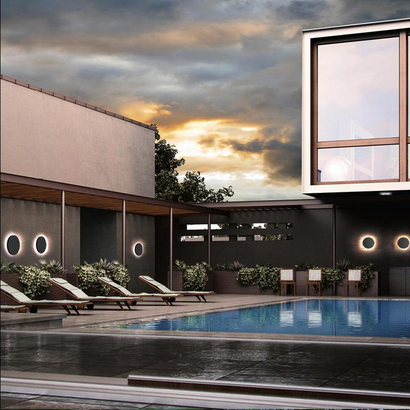 Vanessa Square Flat Modern Metal Outdoor Wall Lights