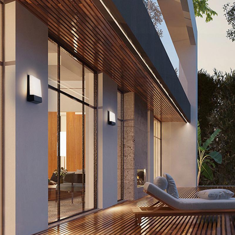 Ali Square Modern Black Metal Outdoor Wall Lights Porch Lights