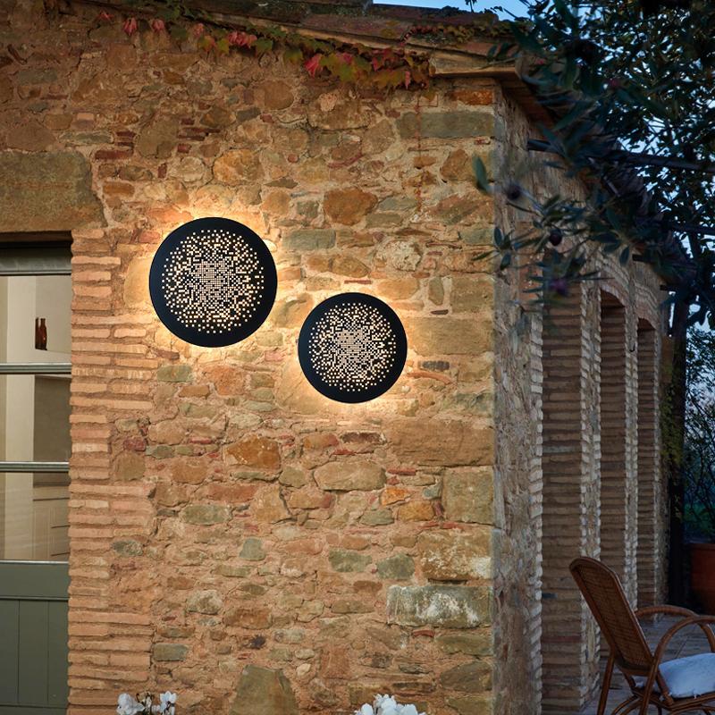 Olga Unique Circular Metal Outdoor Wall Lights