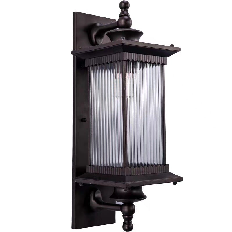 Pein Vintage Striped LED Retro Glass Outdoor Wall Lights