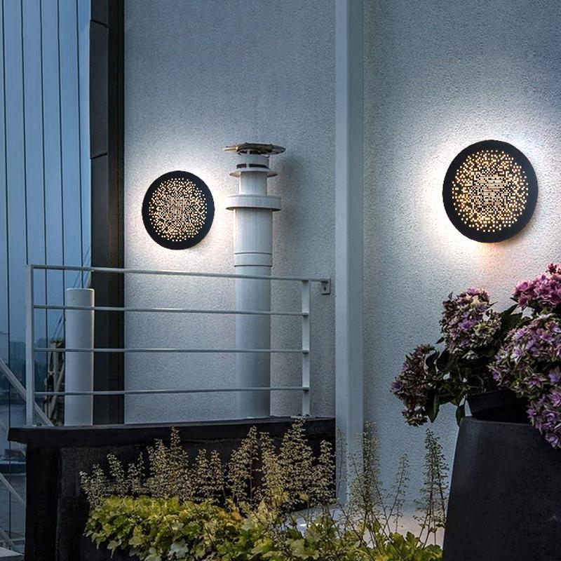 Olga Unique Circular Metal Outdoor Wall Lights