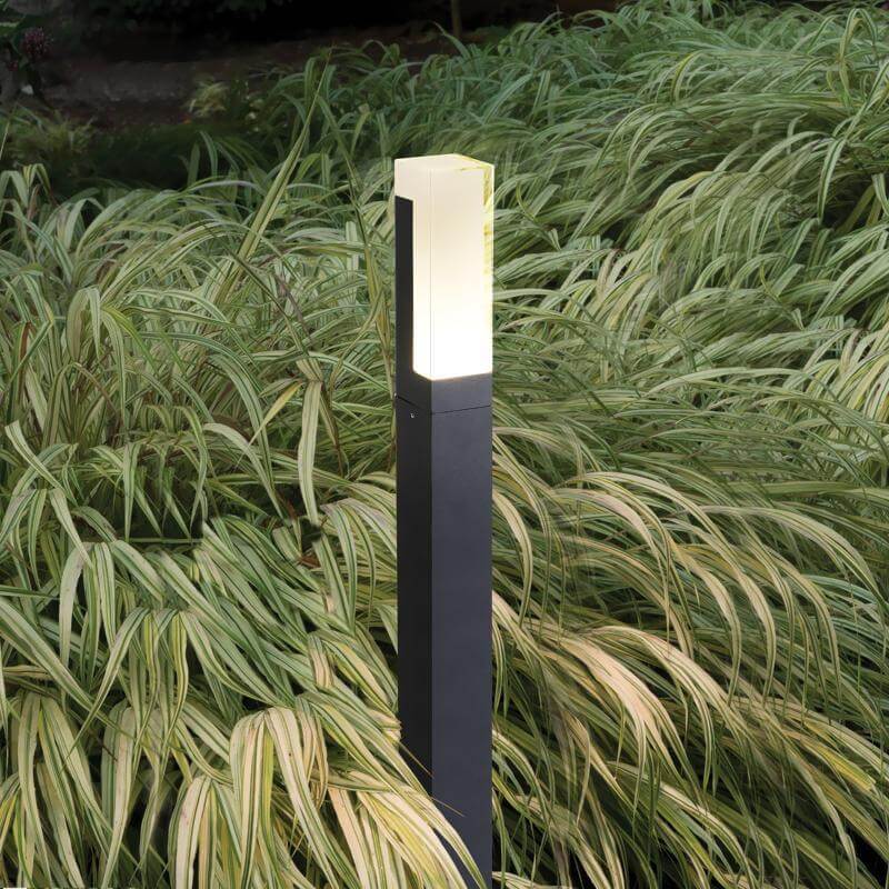 Brina Sleek Cuboid Bollard Waterproof Metal Outdoor Lights