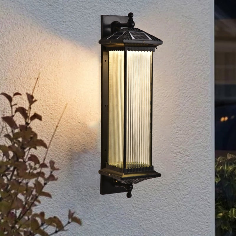 Pein Vintage Striped LED Retro Glass Outdoor Wall Lights