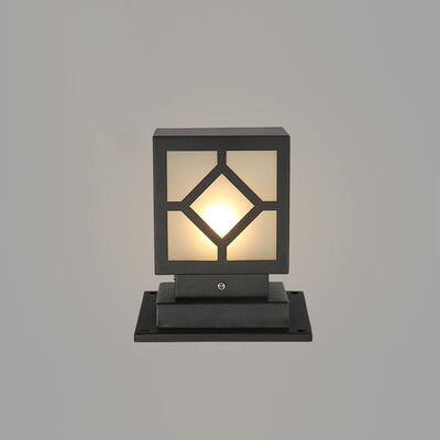 Luther Square LED Modern Steel Outdoor Post Lamp