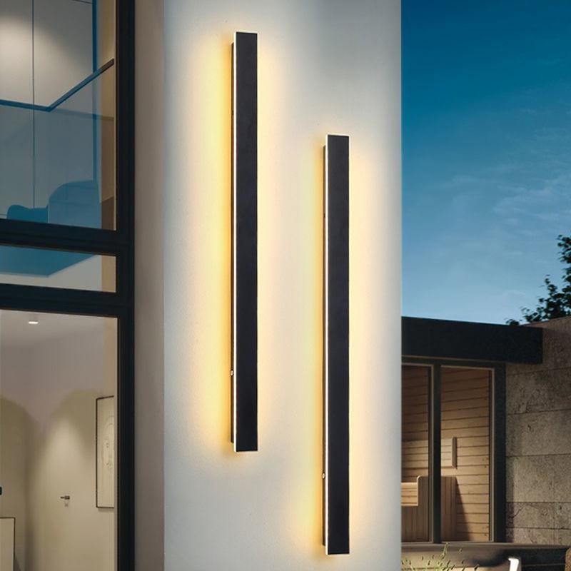 Fier Long Strip Modern Iron Outdoor Wall Lights