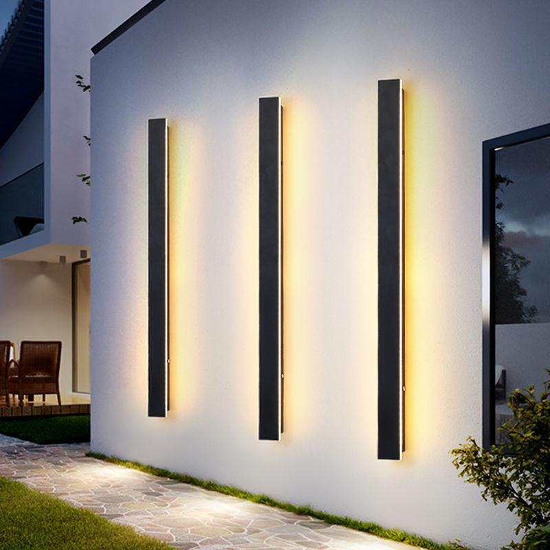 Fier Long Strip Modern Iron Outdoor Wall Lights