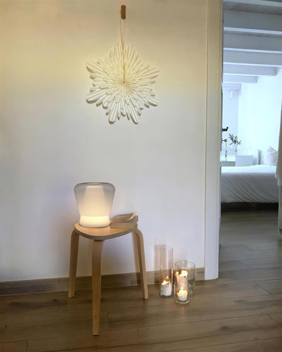 Aurnoril Smoky Glass Table Lamp
