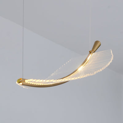 Kuo Chandelier Leaf Acrylic Gold Elegant Modern
