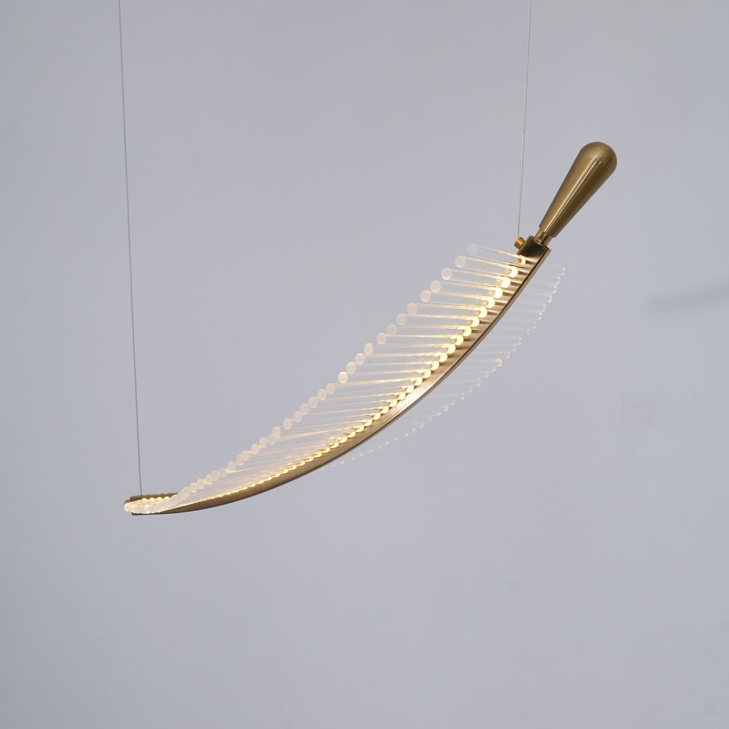 Kuo Chandelier Leaf Acrylic Gold Elegant Modern