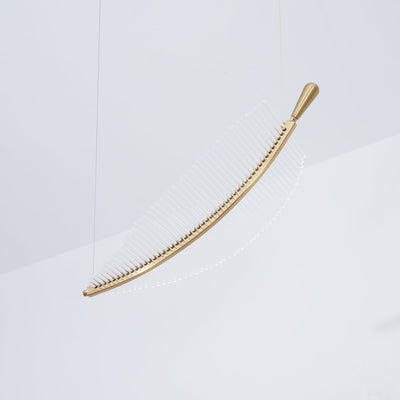 Kuo Chandelier Leaf Acrylic Gold Elegant Modern