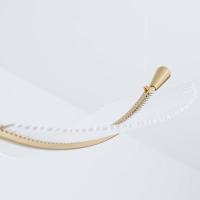 Kuo Chandelier Leaf Acrylic Gold Elegant Modern