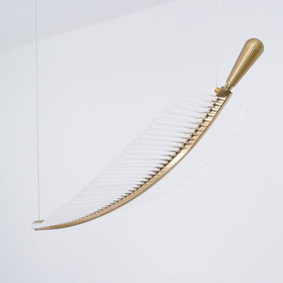 Kuo Chandelier Leaf Acrylic Gold Elegant Modern