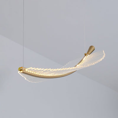 Kuo Chandelier Leaf Acrylic Gold Elegant Modern