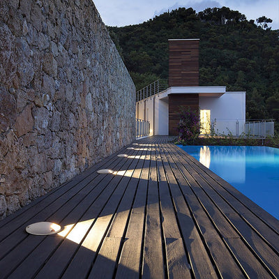 Welrn Round Modern LED Aluminum Outdoor Step Lights
