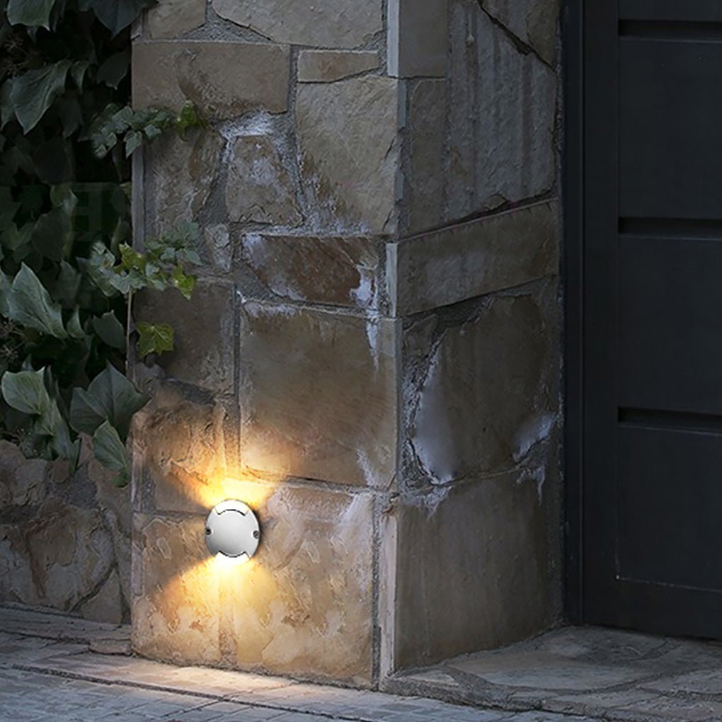 Welrn Round Modern LED Aluminum Outdoor Step Lights